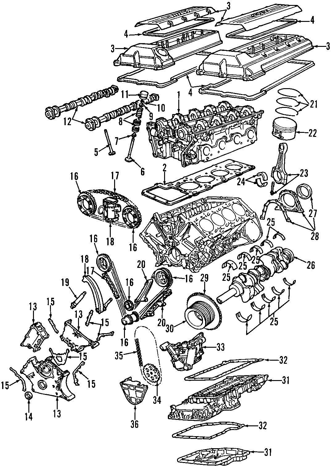 CAMSHAFT & TIMING. CRANKSHAFT & BEARINGS. CYLINDER HEAD & VALVES. LUBRICATION. MOUNTS. PISTONS. RINGS & BEARINGS.