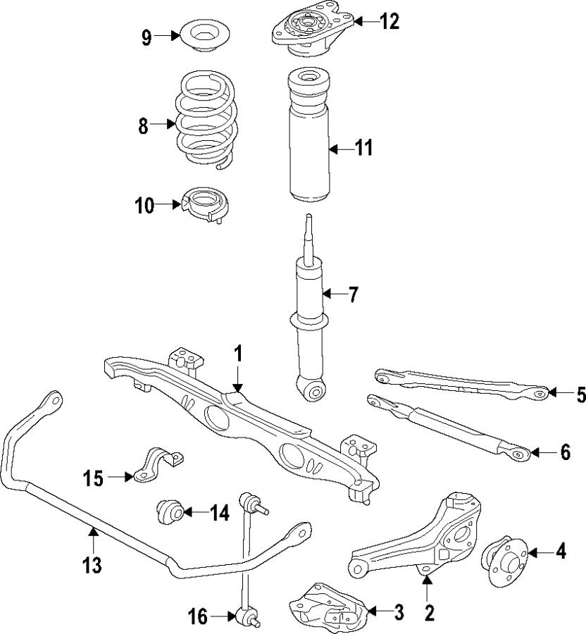 1Rear suspension. Ride control. Stabilizer bar. Suspension components.https://images.simplepart.com/images/parts/motor/fullsize/F28F090.png