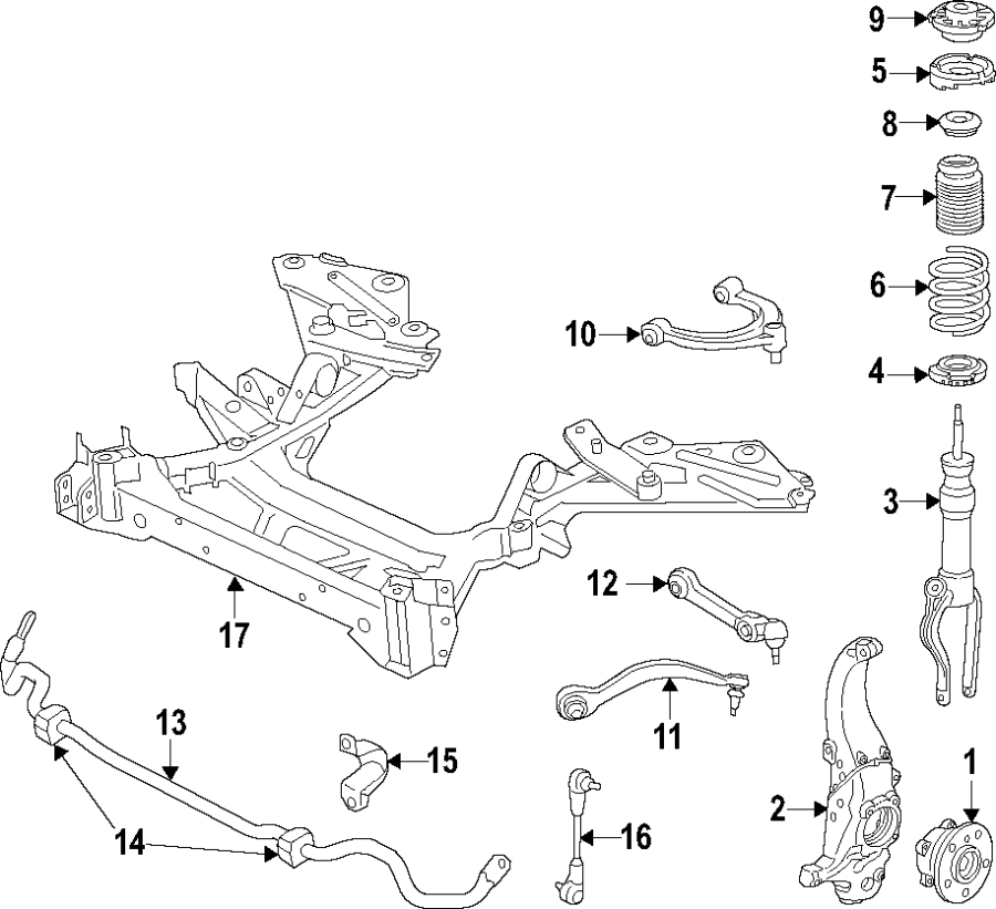 FRONT SUSPENSION. LOWER CONTROL ARM. STABILIZER BAR. SUSPENSION COMPONENTS. UPPER CONTROL ARM.