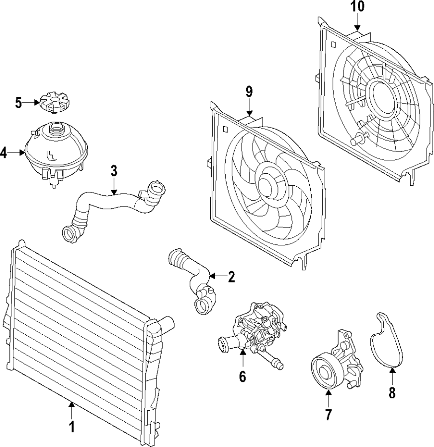 COOLING SYSTEM. COOLING FAN. RADIATOR. WATER PUMP.