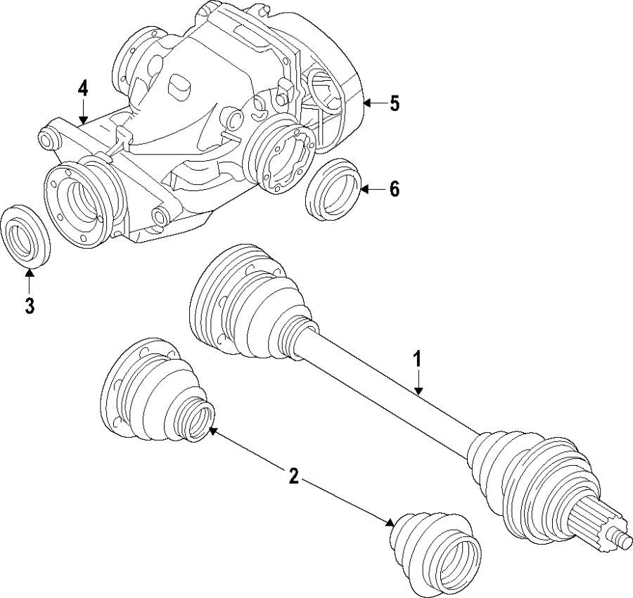 Rear axle. Differential. Drive axles. Propeller shaft.