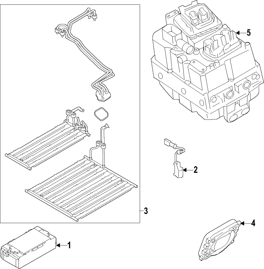 Hybrid components. Battery. Blower motor. Cooling system.https://images.simplepart.com/images/parts/motor/fullsize/F28M110.png