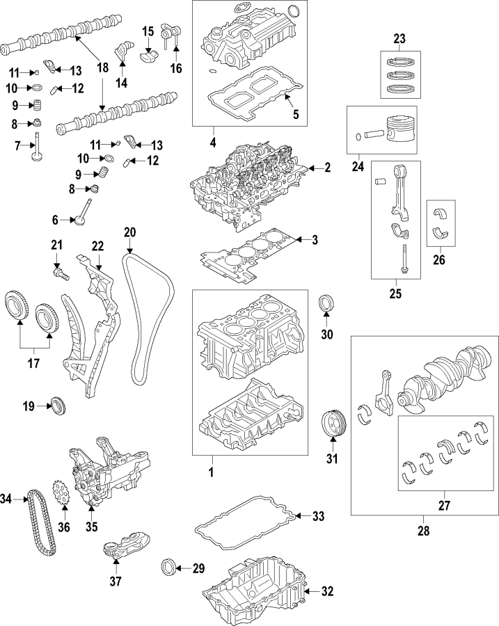 37CAMSHAFT & TIMING. CRANKSHAFT & BEARINGS. CYLINDER HEAD & VALVES. LUBRICATION. MOUNTS. PISTONS. RINGS & BEARINGS.https://images.simplepart.com/images/parts/motor/fullsize/F28P030.png