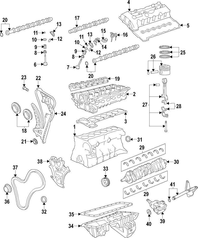 34CAMSHAFT & TIMING. CRANKSHAFT & BEARINGS. CYLINDER HEAD & VALVES. LUBRICATION. MOUNTS. PISTONS. RINGS & BEARINGS.https://images.simplepart.com/images/parts/motor/fullsize/F28Q050.png