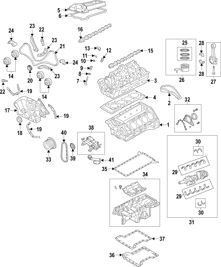 15CAMSHAFT & TIMING. CRANKSHAFT & BEARINGS. CYLINDER HEAD & VALVES. LUBRICATION. MOUNTS. PISTONS. RINGS & BEARINGS.https://images.simplepart.com/images/parts/motor/fullsize/F28Q060.png