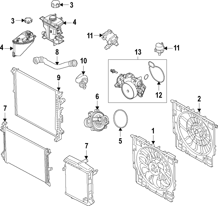 10Cooling system. Cooling fan. Radiator. Water pump.https://images.simplepart.com/images/parts/motor/fullsize/F28T050.png