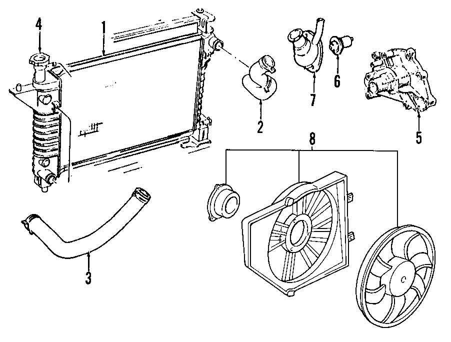 Diagram COOLING SYSTEM. COOLING FAN. RADIATOR. WATER PUMP. for your 2014 Ford F-150   