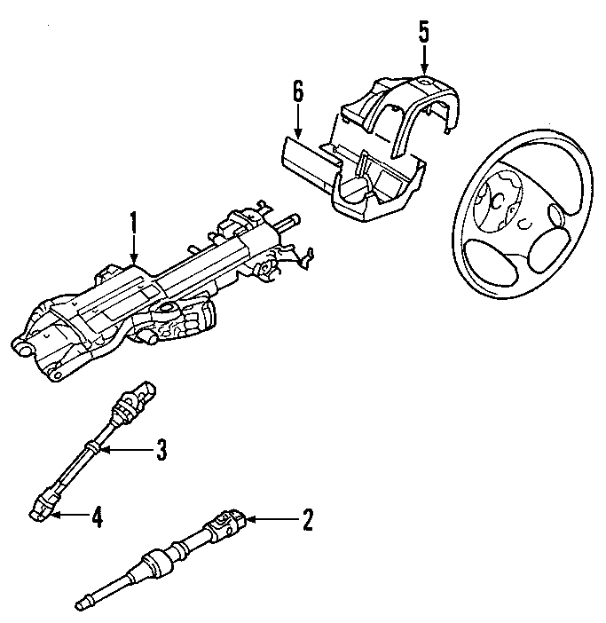 Diagram STEERING COLUMN. STEERING WHEEL. for your Ford Mustang  