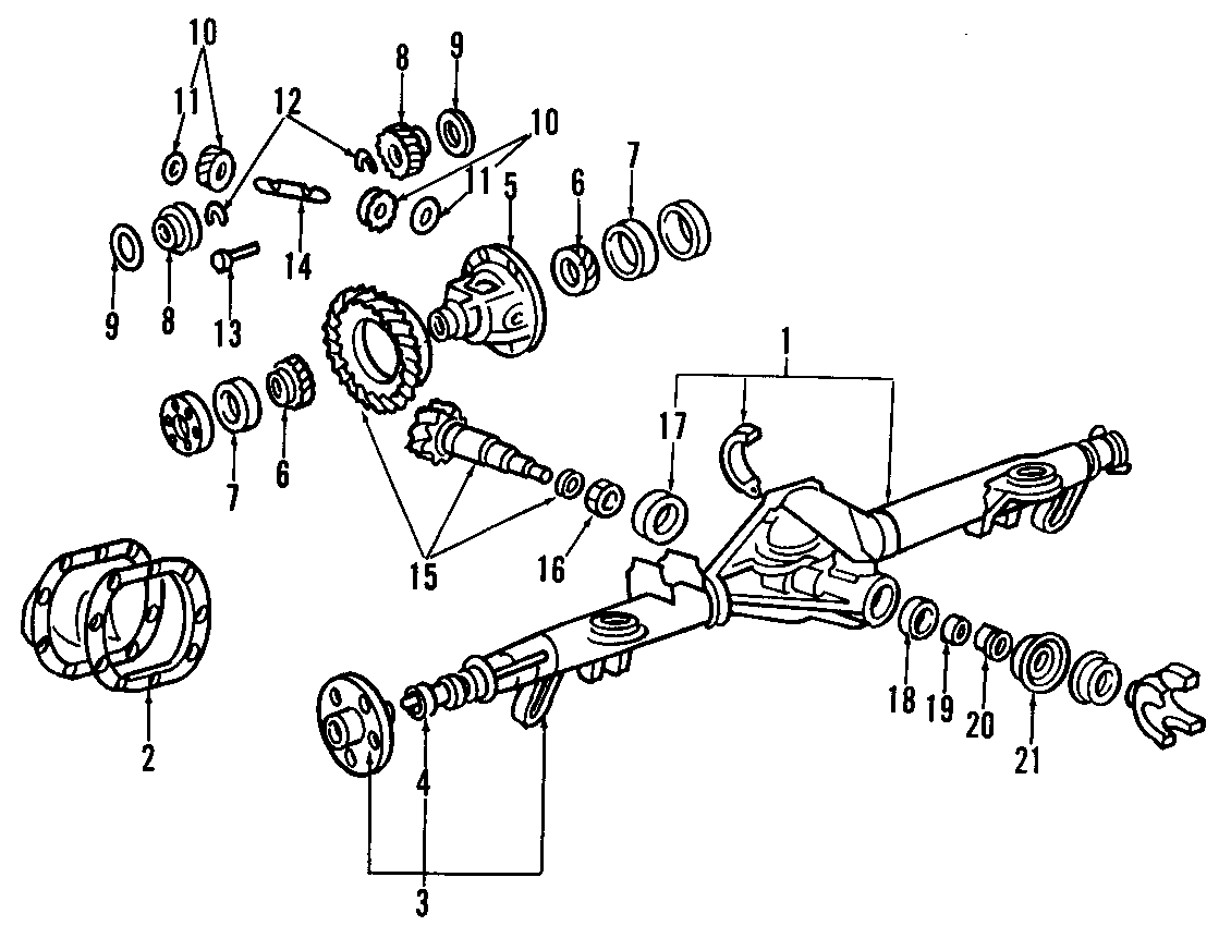 Diagram REAR AXLE. DIFFERENTIAL. PROPELLER SHAFT. for your 2020 Ford F-150 3.0L Power-Stroke V6 DIESEL A/T RWD XL Standard Cab Pickup Fleetside 