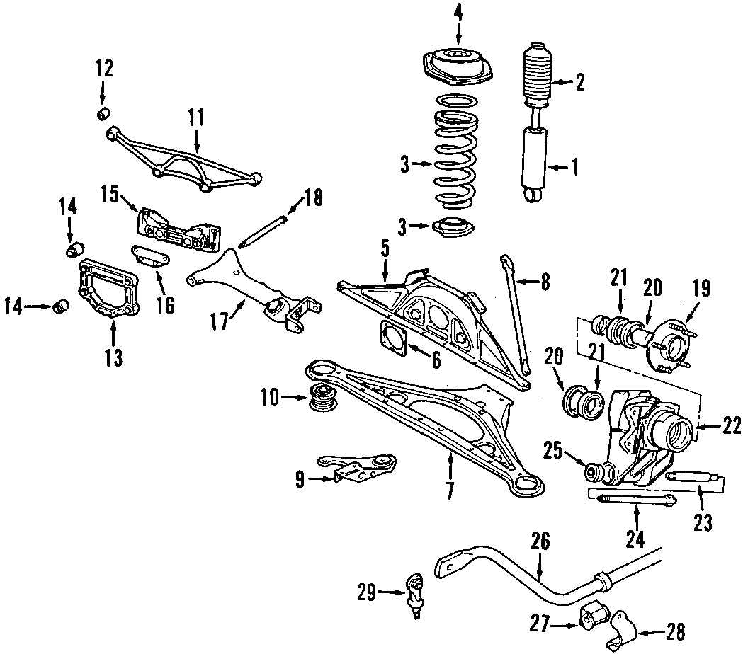 Diagram REAR SUSPENSION. LOWER CONTROL ARM. RIDE CONTROL. SUSPENSION COMPONENTS. for your 2001 Jaguar S-Type   