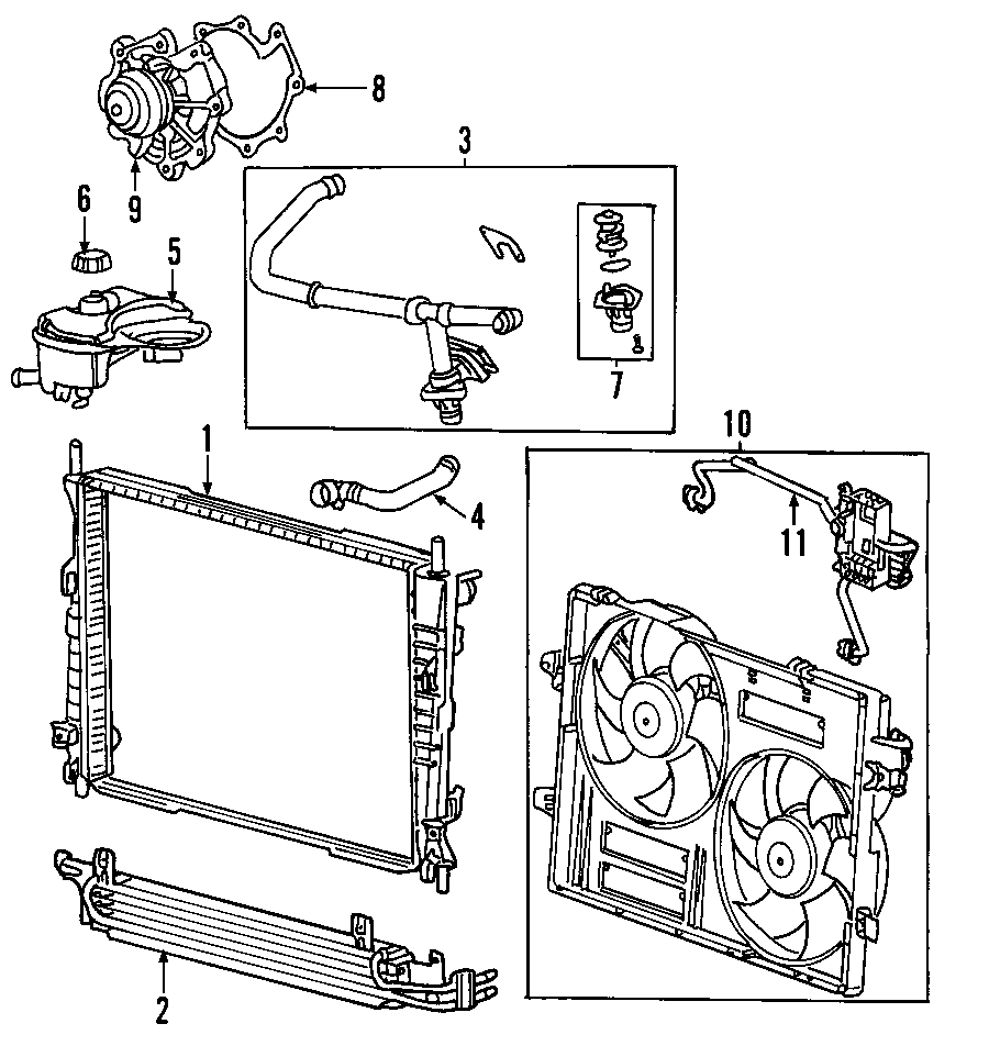 Diagram COOLING SYSTEM. COOLING FAN. RADIATOR. WATER PUMP. for your Jaguar