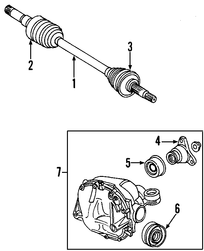 Diagram REAR AXLE. AXLE SHAFTS & JOINTS. DIFFERENTIAL. DRIVE AXLES. PROPELLER SHAFT. for your 2019 Jaguar XE  SV Project 8 Sedan 