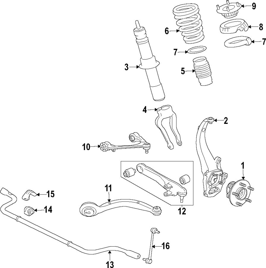 Diagram FRONT SUSPENSION. for your 2014 Jaguar XF   