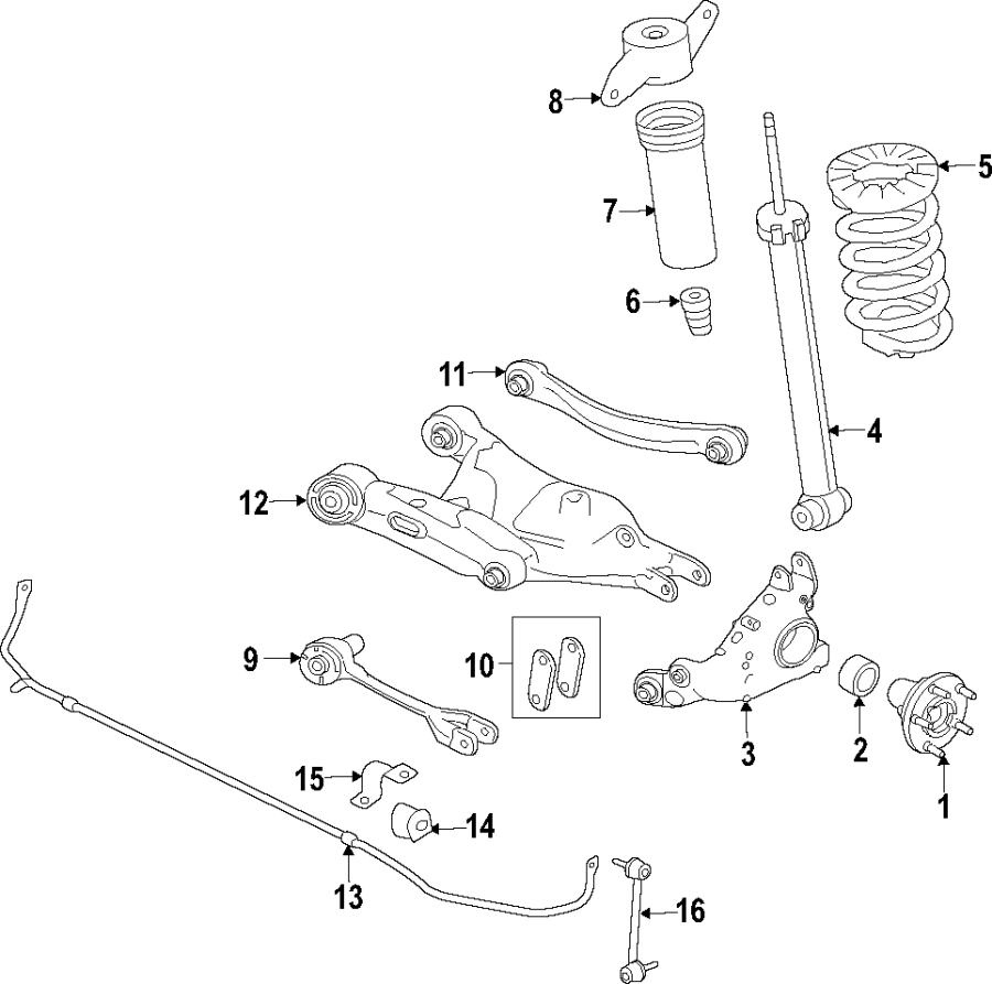 Diagram REAR SUSPENSION. for your 2004 Jaguar Vanden Plas   