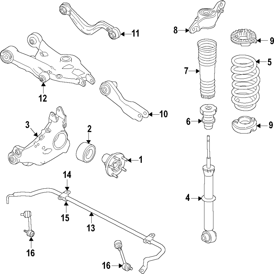 Diagram REAR SUSPENSION. for your 2019 Jaguar XE  R-Sport Sedan 