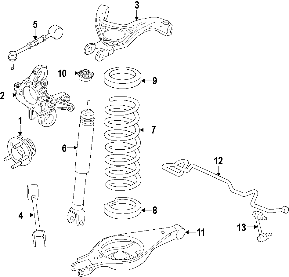 Diagram REAR SUSPENSION. LOWER CONTROL ARM. STABILIZER BAR. SUSPENSION COMPONENTS. UPPER CONTROL ARM. for your 1994 Ford F-150   