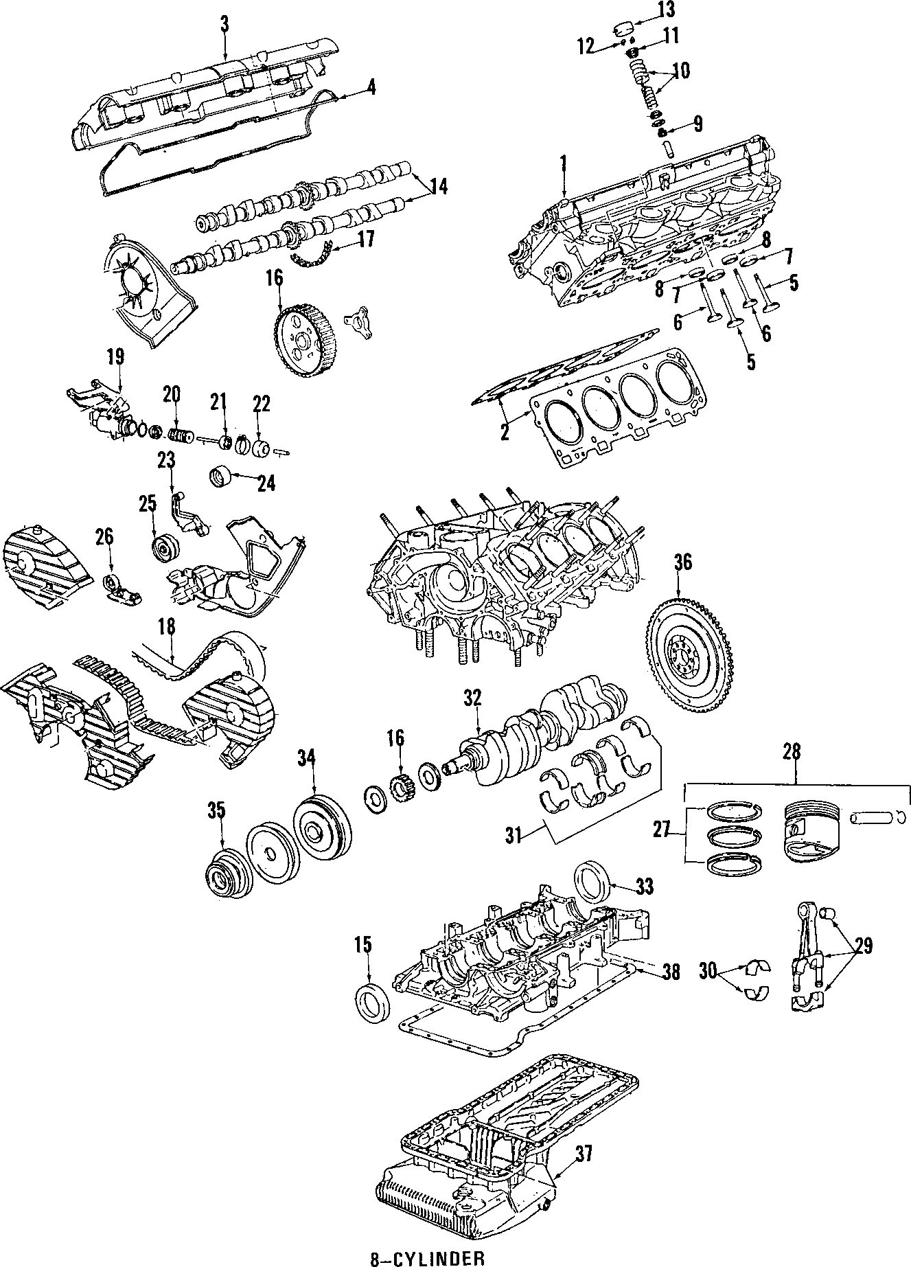 Diagram CAMSHAFT & TIMING. CRANKSHAFT & BEARINGS. CYLINDER HEAD & VALVES. LUBRICATION. MOUNTS. PISTONS. RINGS & BEARINGS. for your 2006 Porsche Cayenne  Turbo Sport Utility 