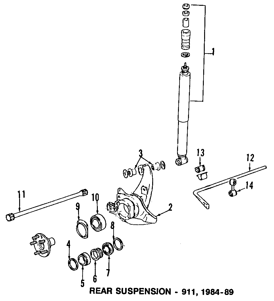 Diagram REAR SUSPENSION. LOWER CONTROL ARM. STABILIZER BAR. SUSPENSION COMPONENTS. for your 2023 Porsche Cayenne   