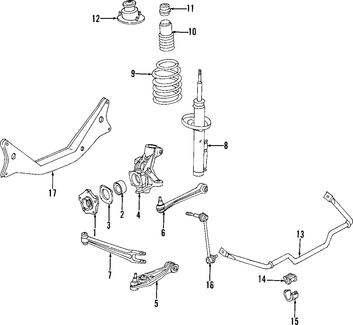 Diagram REAR SUSPENSION. LOWER CONTROL ARM. RIDE CONTROL. STABILIZER BAR. SUSPENSION COMPONENTS. for your 1997 Porsche Boxster   