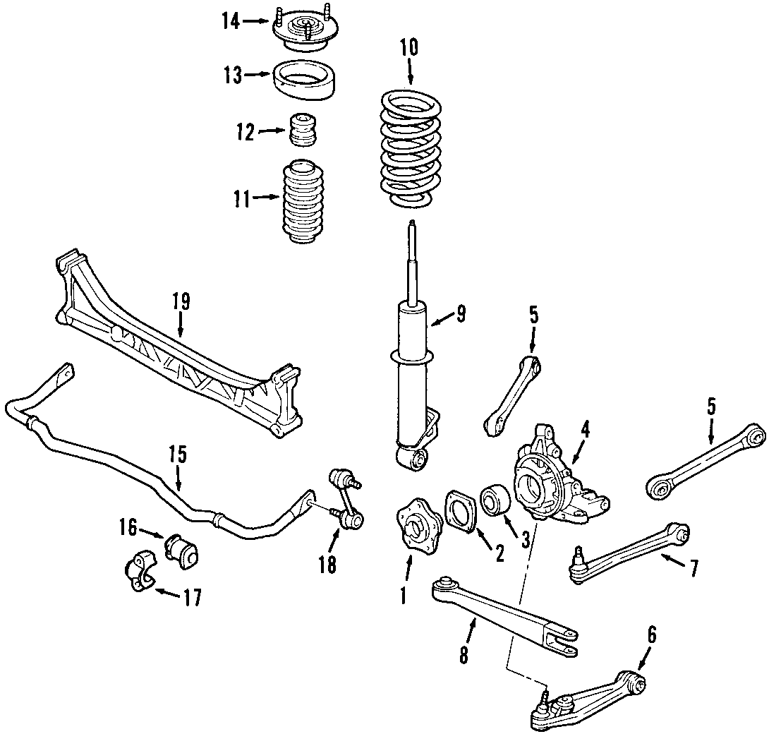 Diagram REAR SUSPENSION. for your Porsche