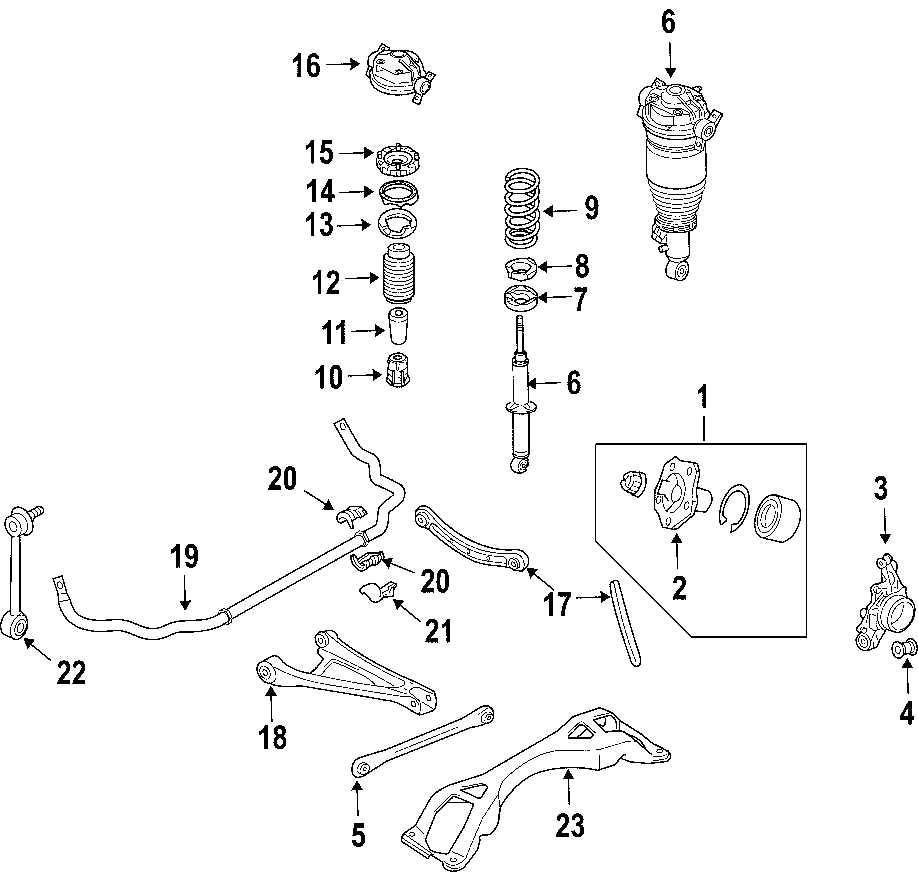 Diagram REAR SUSPENSION. for your 2014 Porsche Cayenne  S Hybrid Sport Utility 