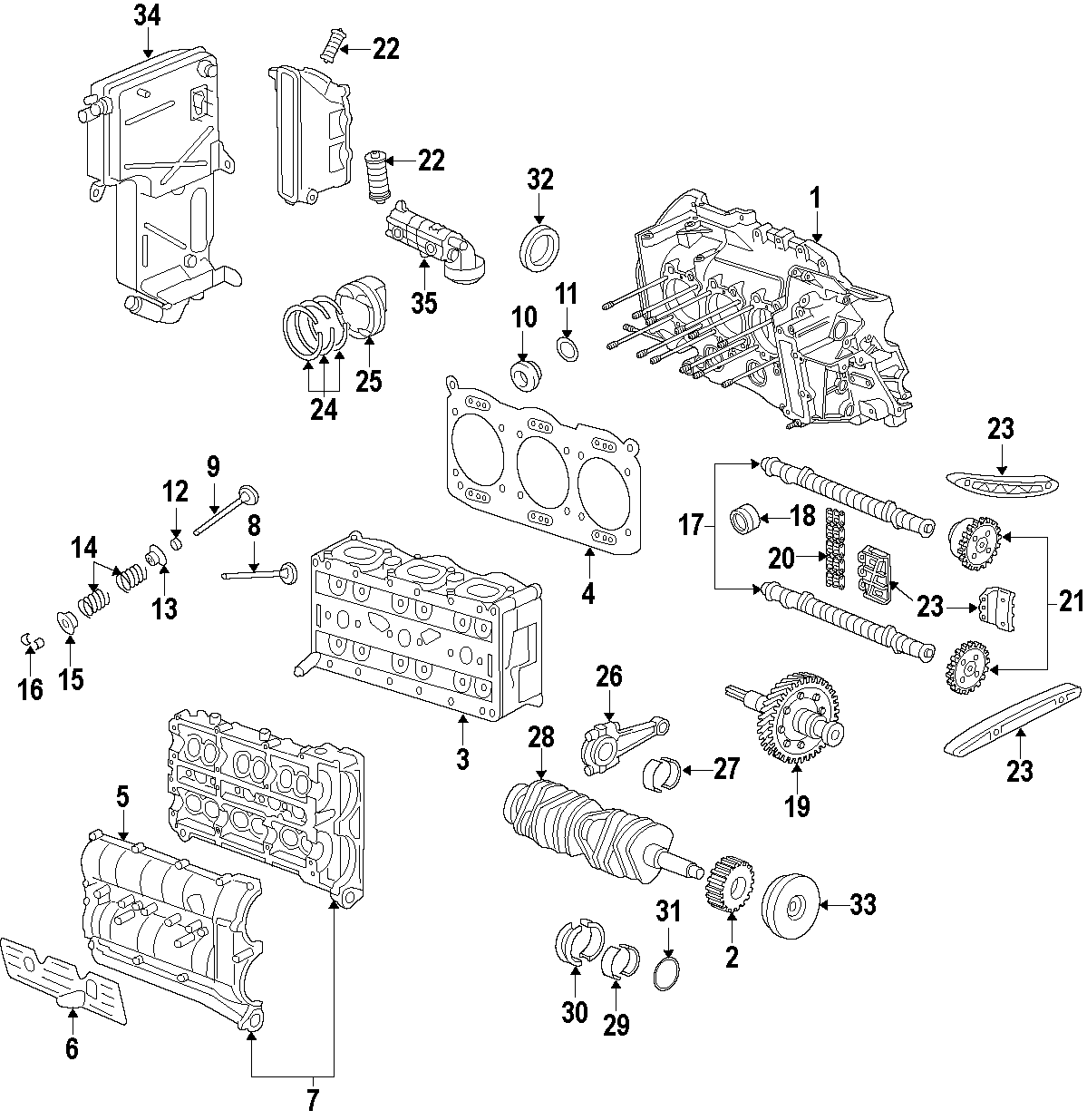 33CAMSHAFT & TIMING. CRANKSHAFT & BEARINGS. CYLINDER HEAD & VALVES. LUBRICATION. MOUNTS. PISTONS. RINGS & BEARINGS.https://images.simplepart.com/images/parts/motor/fullsize/F404095.png