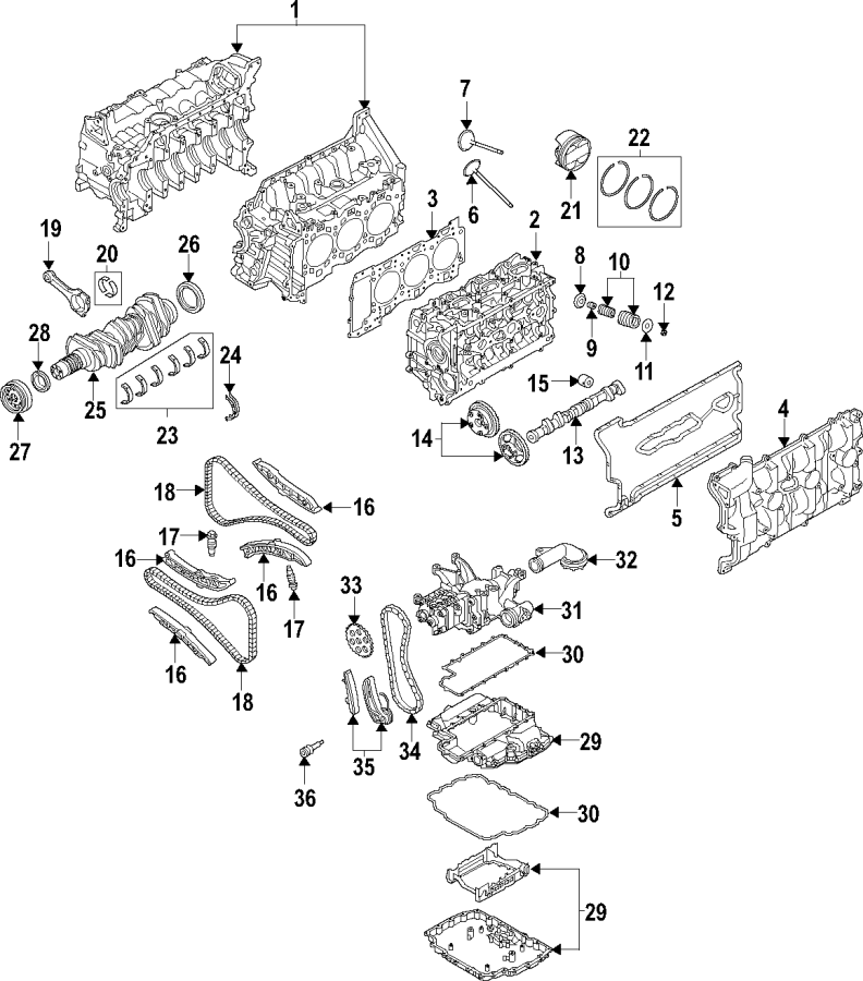 Diagram CAMSHAFT & TIMING. CRANKSHAFT & BEARINGS. CYLINDER HEAD & VALVES. LUBRICATION. PISTONS. RINGS & BEARINGS. for your 2009 Porsche Cayenne  Turbo Sport Utility 