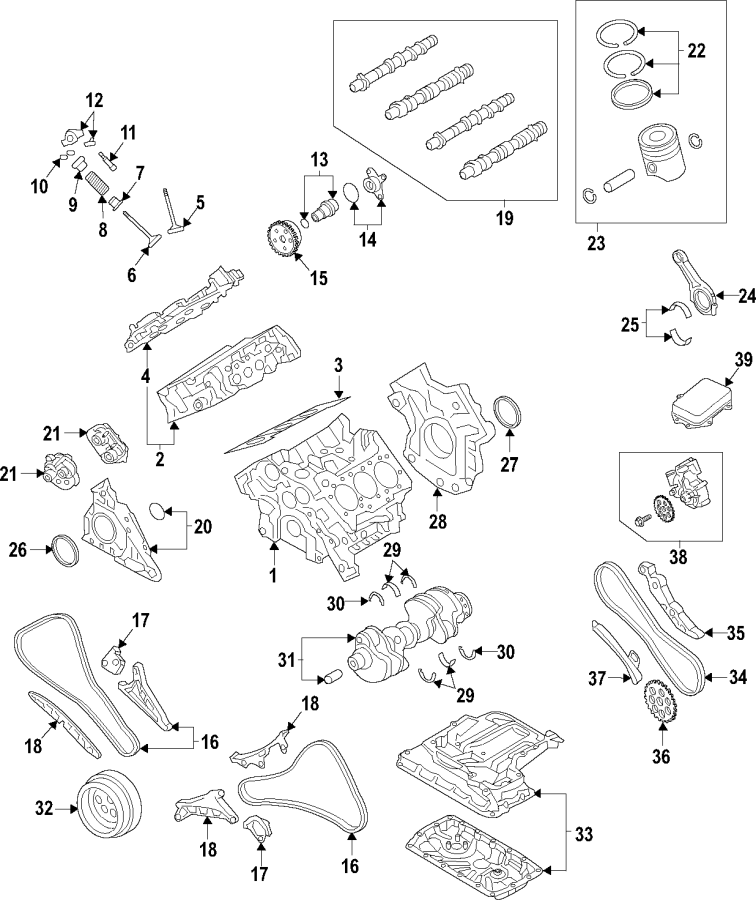 Diagram CAMSHAFT & TIMING. CRANKSHAFT & BEARINGS. CYLINDER HEAD & VALVES. LUBRICATION. MOUNTS. PISTONS. RINGS & BEARINGS. for your 2014 Porsche Cayenne  Turbo Sport Utility 