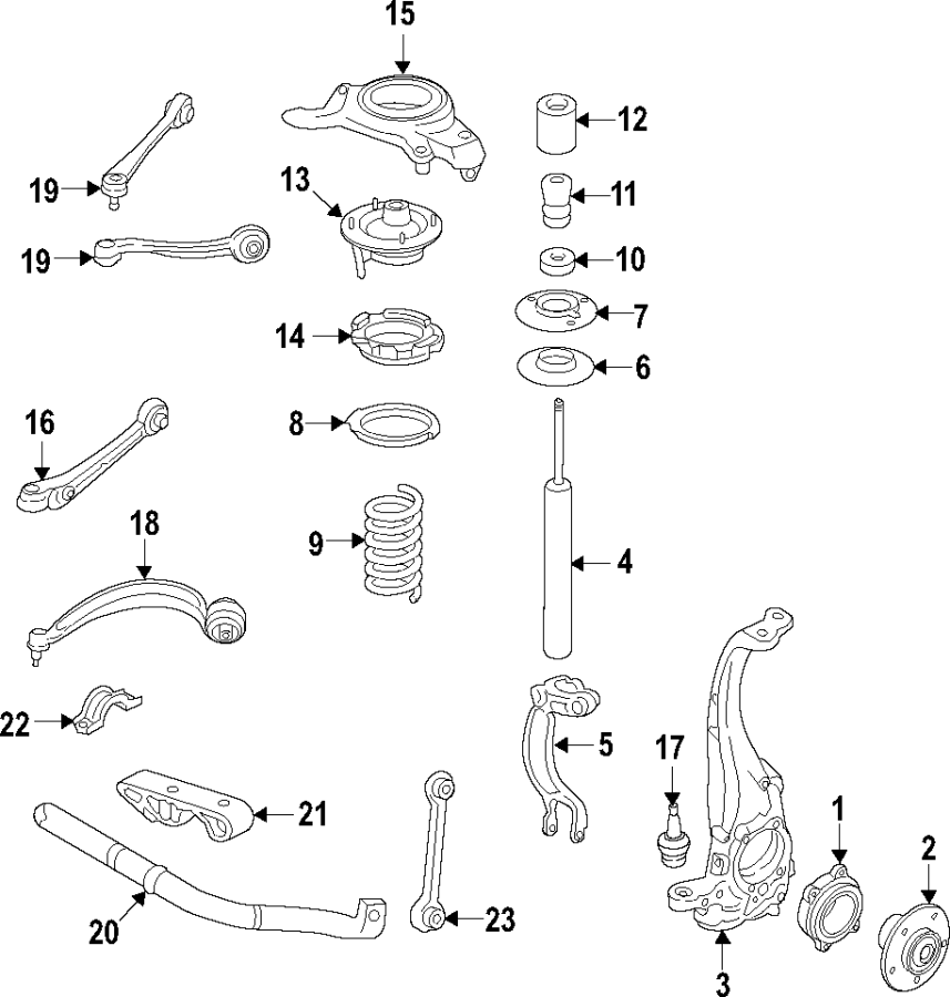 Diagram Front suspension. for your 2010 Porsche Cayenne  Turbo S Sport Utility 