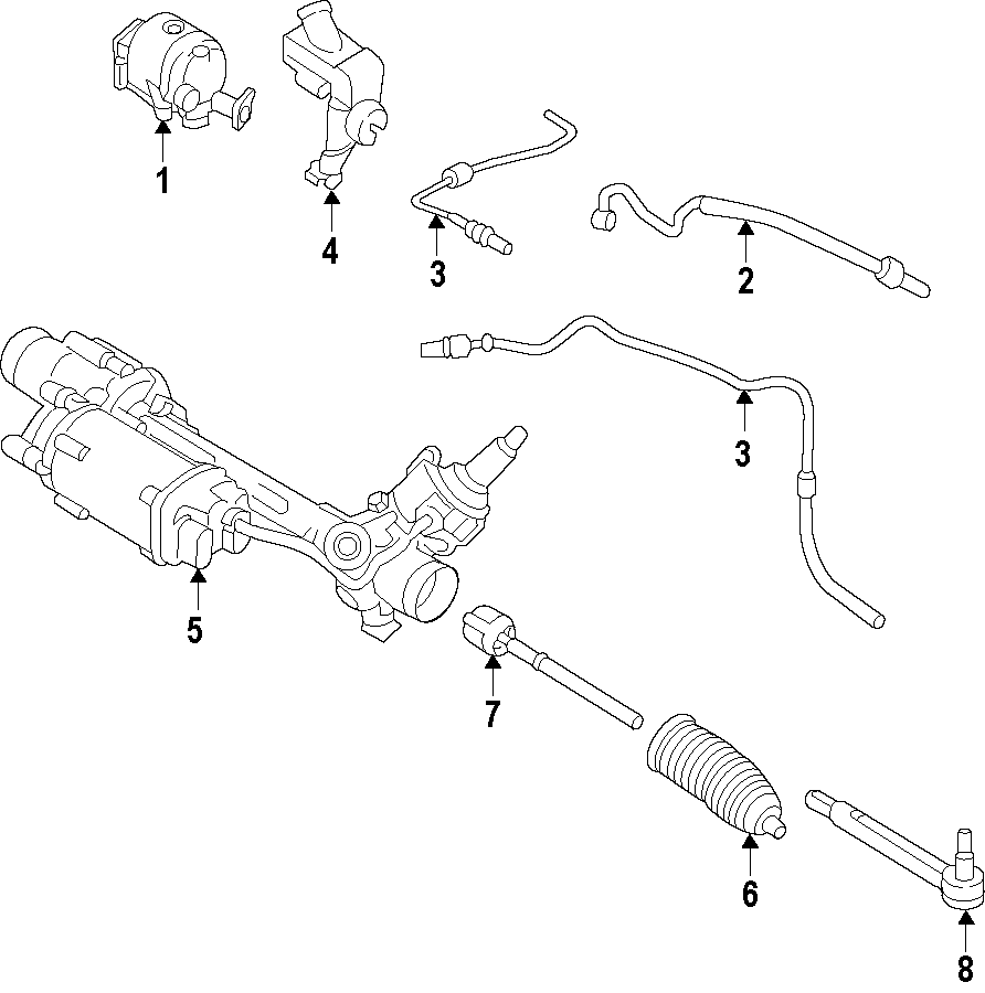 Diagram P/S PUMP & HOSES. STEERING GEAR & LINKAGE. for your 2014 Porsche Cayenne  Diesel Platinum Edition Sport Utility 