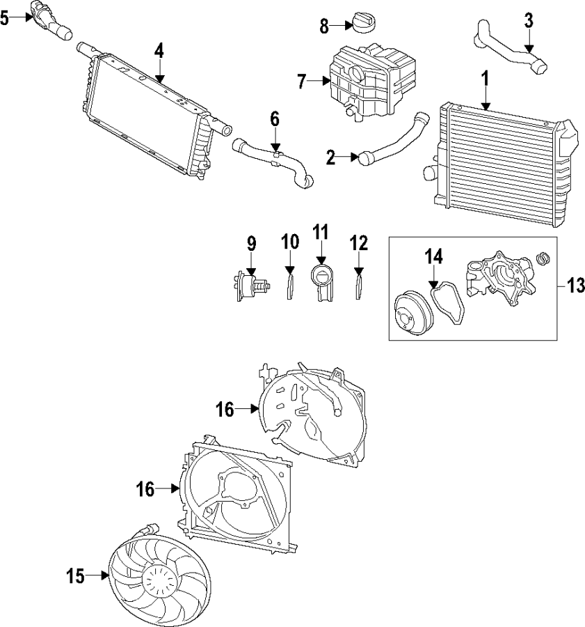 Diagram Cooling system. Cooling fan. Radiator. for your 2023 Porsche 718 Boxster   