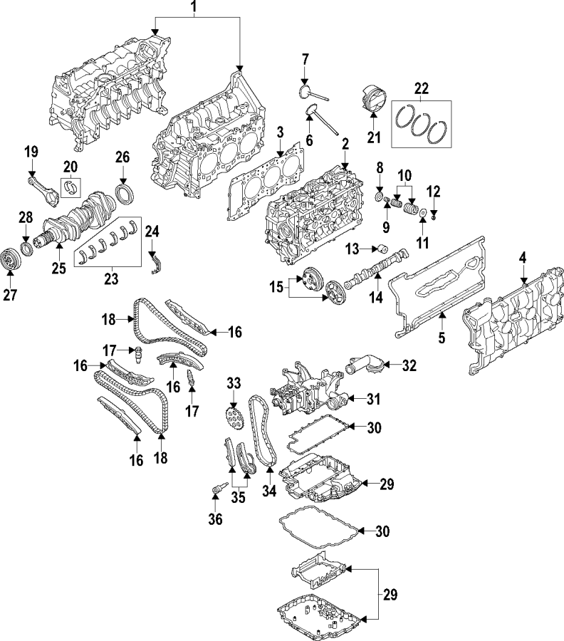 3CAMSHAFT & TIMING. CRANKSHAFT & BEARINGS. CYLINDER HEAD & VALVES. LUBRICATION. MOUNTS. PISTONS. RINGS & BEARINGS.https://images.simplepart.com/images/parts/motor/fullsize/F40L030.png