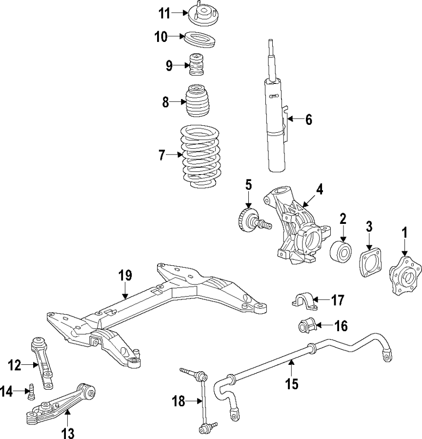 12Front suspension. Lower control arm. Ride control. Stabilizer bar. Suspension components.https://images.simplepart.com/images/parts/motor/fullsize/F40L050.png