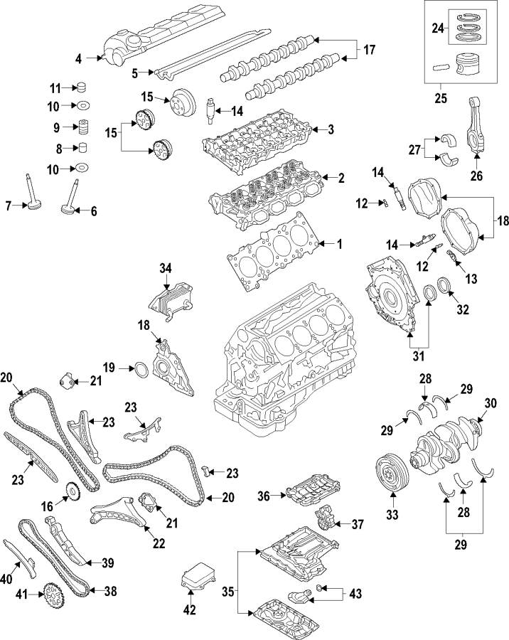 35CAMSHAFT & TIMING. CRANKSHAFT & BEARINGS. CYLINDER HEAD & VALVES. LUBRICATION. MOUNTS. PISTONS. RINGS & BEARINGS.https://images.simplepart.com/images/parts/motor/fullsize/F40M020.png