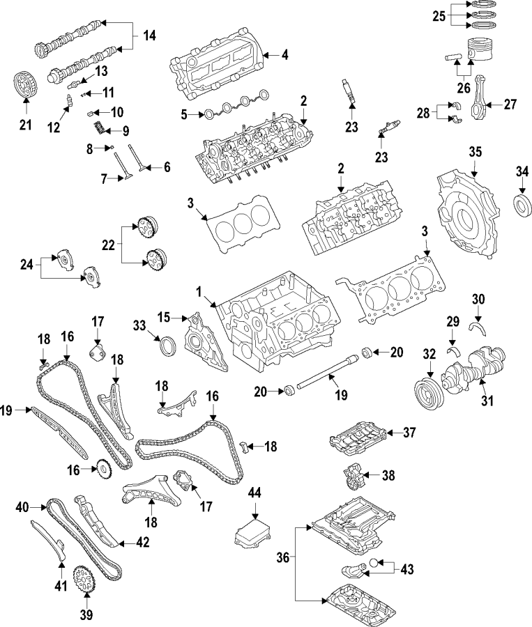 Diagram CAMSHAFT & TIMING. CRANKSHAFT & BEARINGS. CYLINDER HEAD & VALVES. LUBRICATION. MOUNTS. PISTONS. RINGS & BEARINGS. for your 2014 Porsche Cayenne  Turbo Sport Utility 