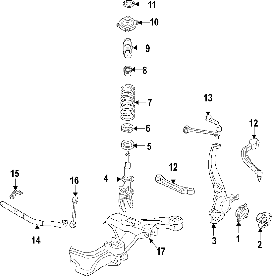 Diagram FRONT SUSPENSION. for your 2021 Porsche Cayenne  Turbo S E-Hybrid Coupe Sport Utility 