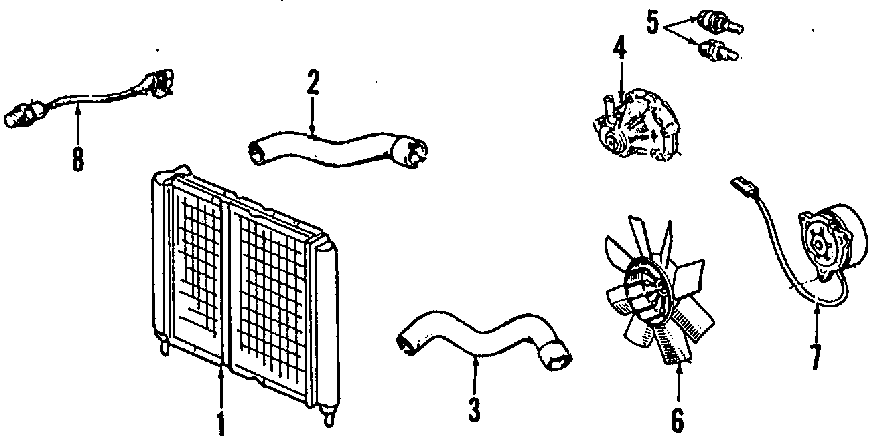 Diagram COOLING SYSTEM. COOLING FAN. RADIATOR. WATER PUMP. for your 2024 Jeep Wrangler   