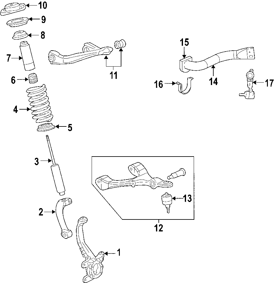 10FRONT SUSPENSION. LOWER CONTROL ARM. STABILIZER BAR. SUSPENSION COMPONENTS. UPPER CONTROL ARM.https://images.simplepart.com/images/parts/motor/fullsize/F462070.png