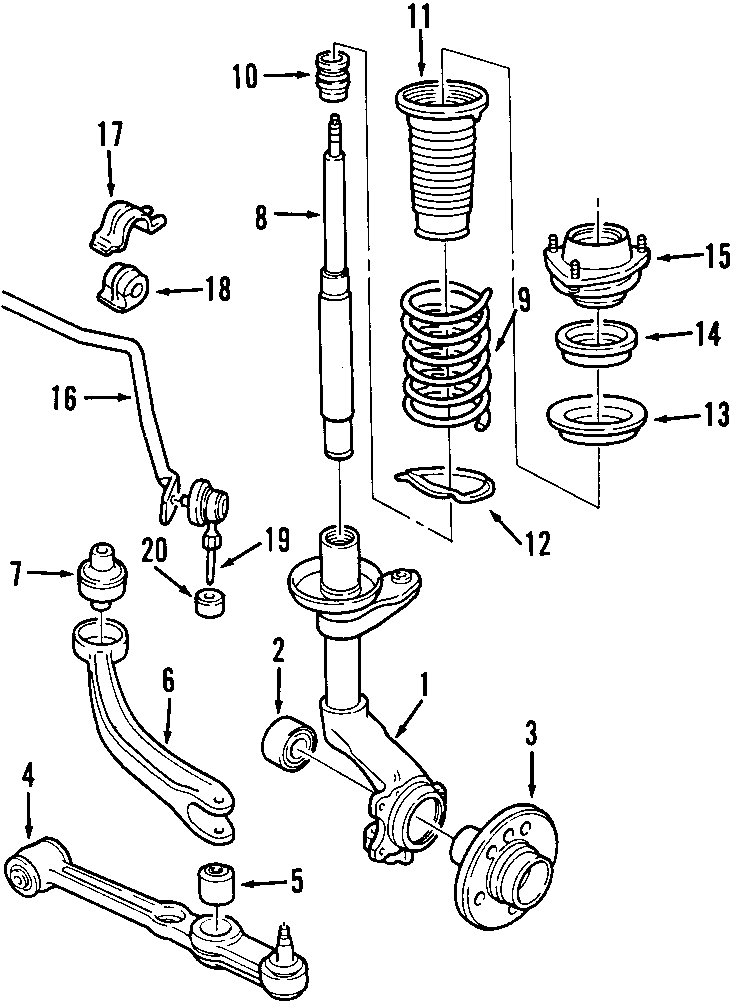 16FRONT SUSPENSION. LOWER CONTROL ARM. STABILIZER BAR. SUSPENSION COMPONENTS.https://images.simplepart.com/images/parts/motor/fullsize/F463050.png