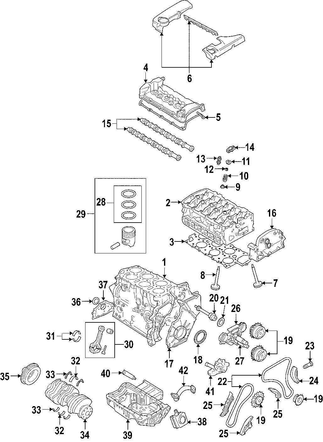 24CAMSHAFT & TIMING. CRANKSHAFT & BEARINGS. CYLINDER HEAD & VALVES. LUBRICATION. MOUNTS. PISTONS. RINGS & BEARINGS.https://images.simplepart.com/images/parts/motor/fullsize/F502040.png