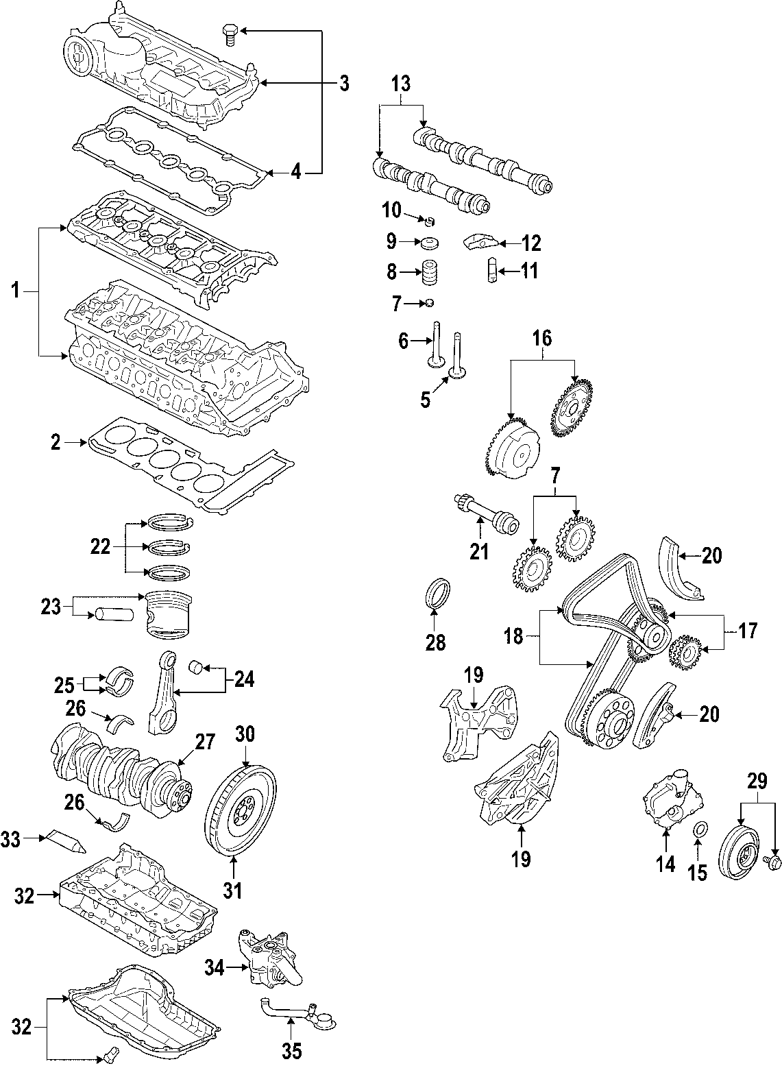 CAMSHAFT & TIMING. CRANKSHAFT & BEARINGS. CYLINDER HEAD & VALVES. LUBRICATION. MOUNTS. PISTONS. RINGS & BEARINGS.https://images.simplepart.com/images/parts/motor/fullsize/F507050.png