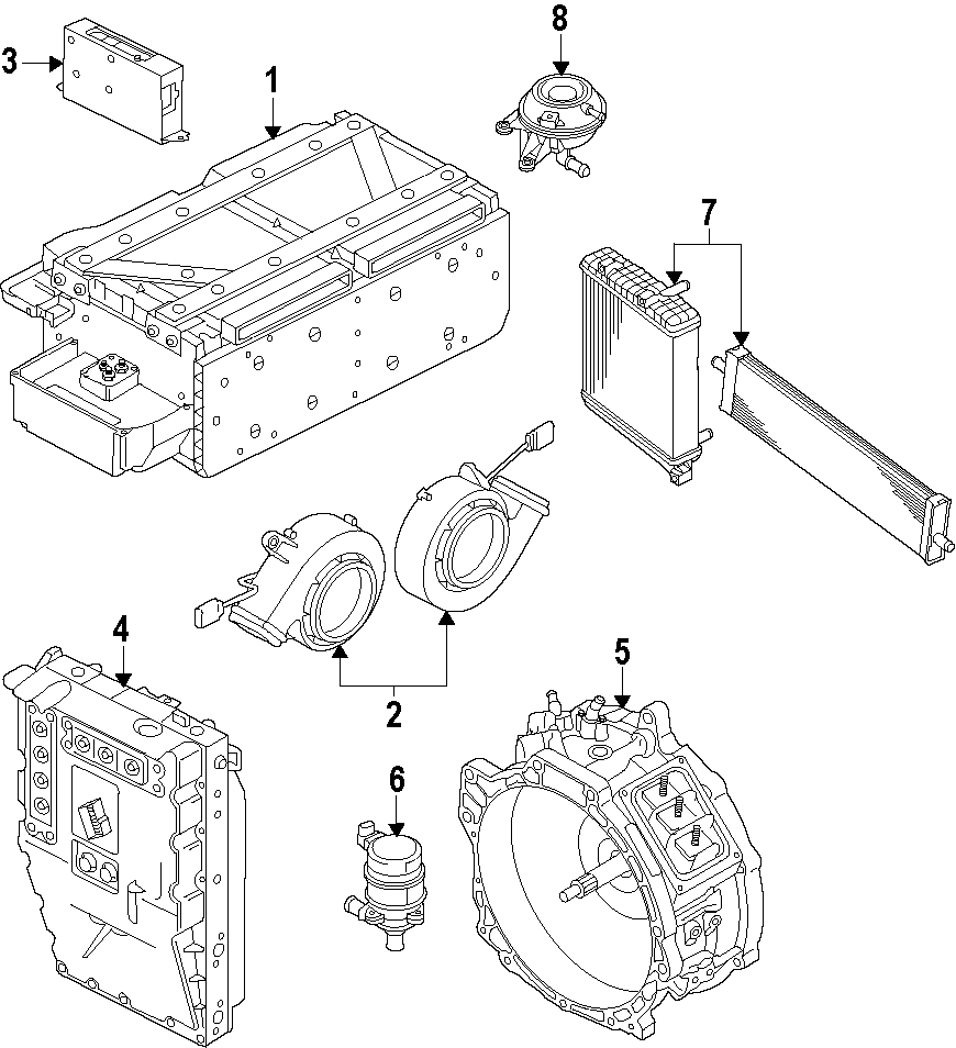 Full size assembly image of HYBRID COMPONENTS. COOLING SYSTEM. (1/1)