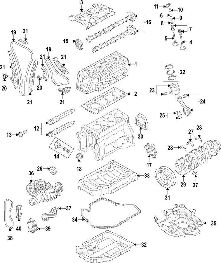 15Camshaft & timing. Crankshaft & bearings. Cylinder head & valves. Lubrication. Mounts. Pistons. Rings & bearings.https://images.simplepart.com/images/parts/motor/fullsize/F50G035.png