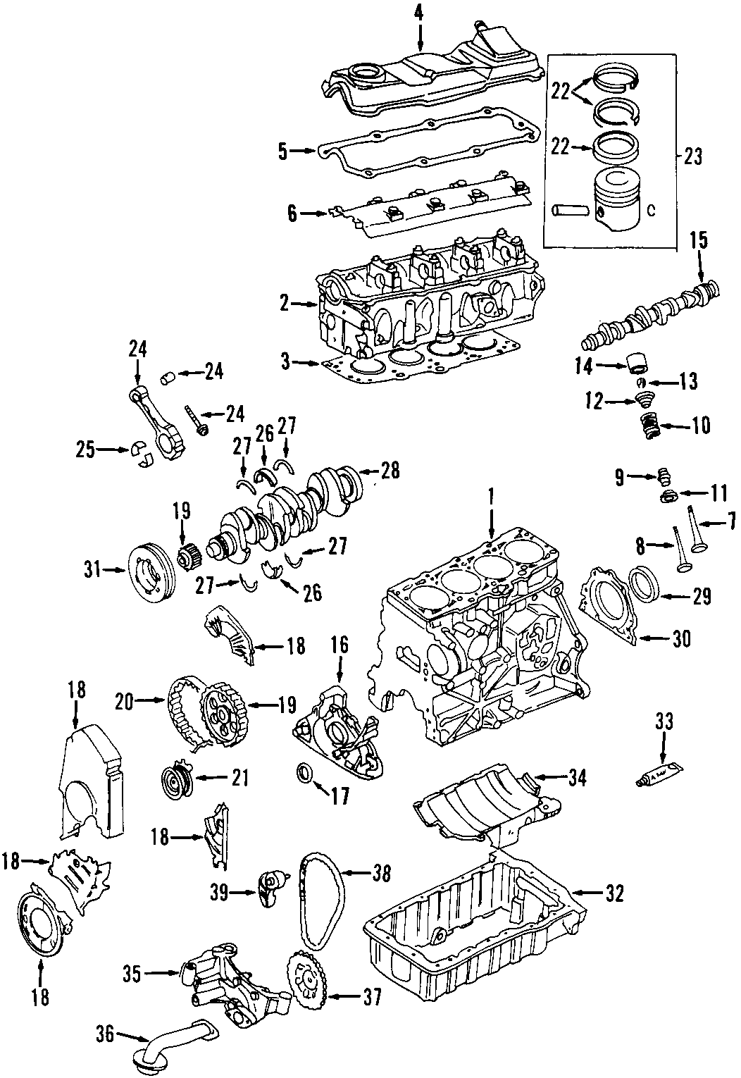 19CAMSHAFT & TIMING. CRANKSHAFT & BEARINGS. CYLINDER HEAD & VALVES. LUBRICATION. MOUNTS. PISTONS. RINGS & BEARINGS.https://images.simplepart.com/images/parts/motor/fullsize/F510040.png