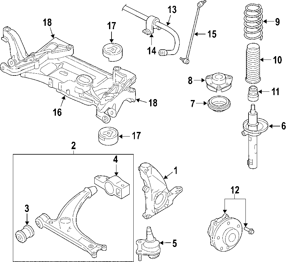 13FRONT SUSPENSION. LOWER CONTROL ARM. STABILIZER BAR. SUSPENSION COMPONENTS.https://images.simplepart.com/images/parts/motor/fullsize/F511070.png