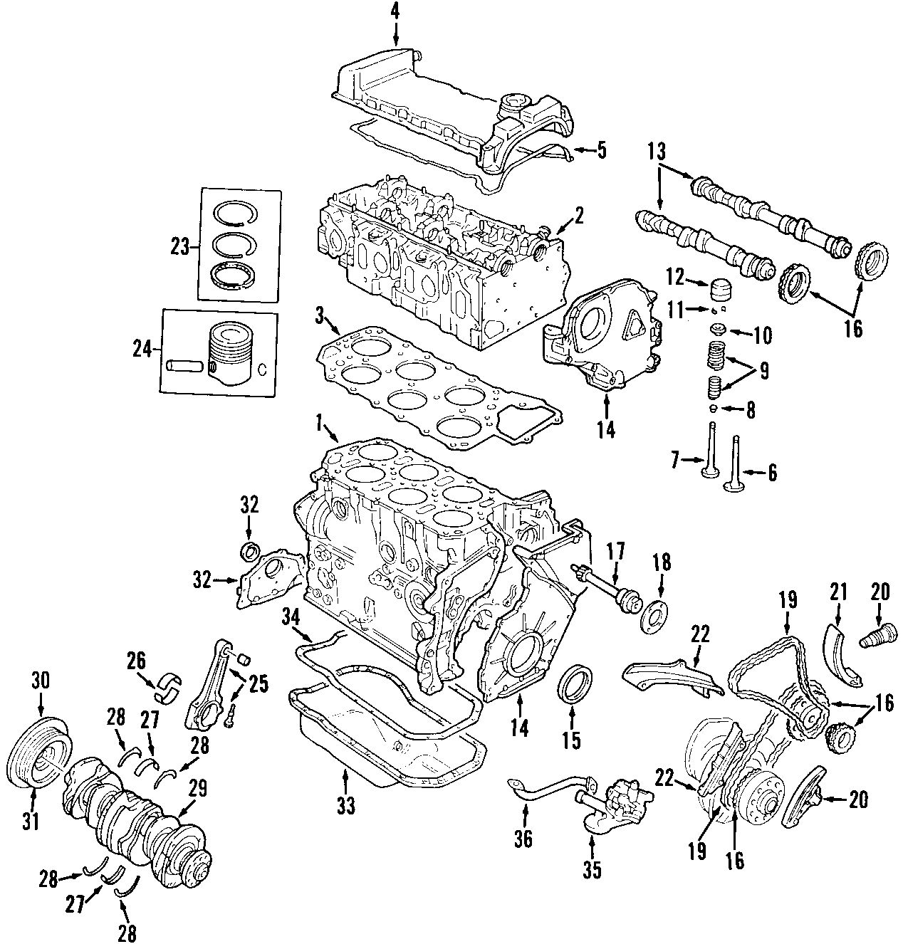 9CAMSHAFT & TIMING. CRANKSHAFT & BEARINGS. CYLINDER HEAD & VALVES. LUBRICATION. MOUNTS. PISTONS. RINGS & BEARINGS.https://images.simplepart.com/images/parts/motor/fullsize/F512045.png