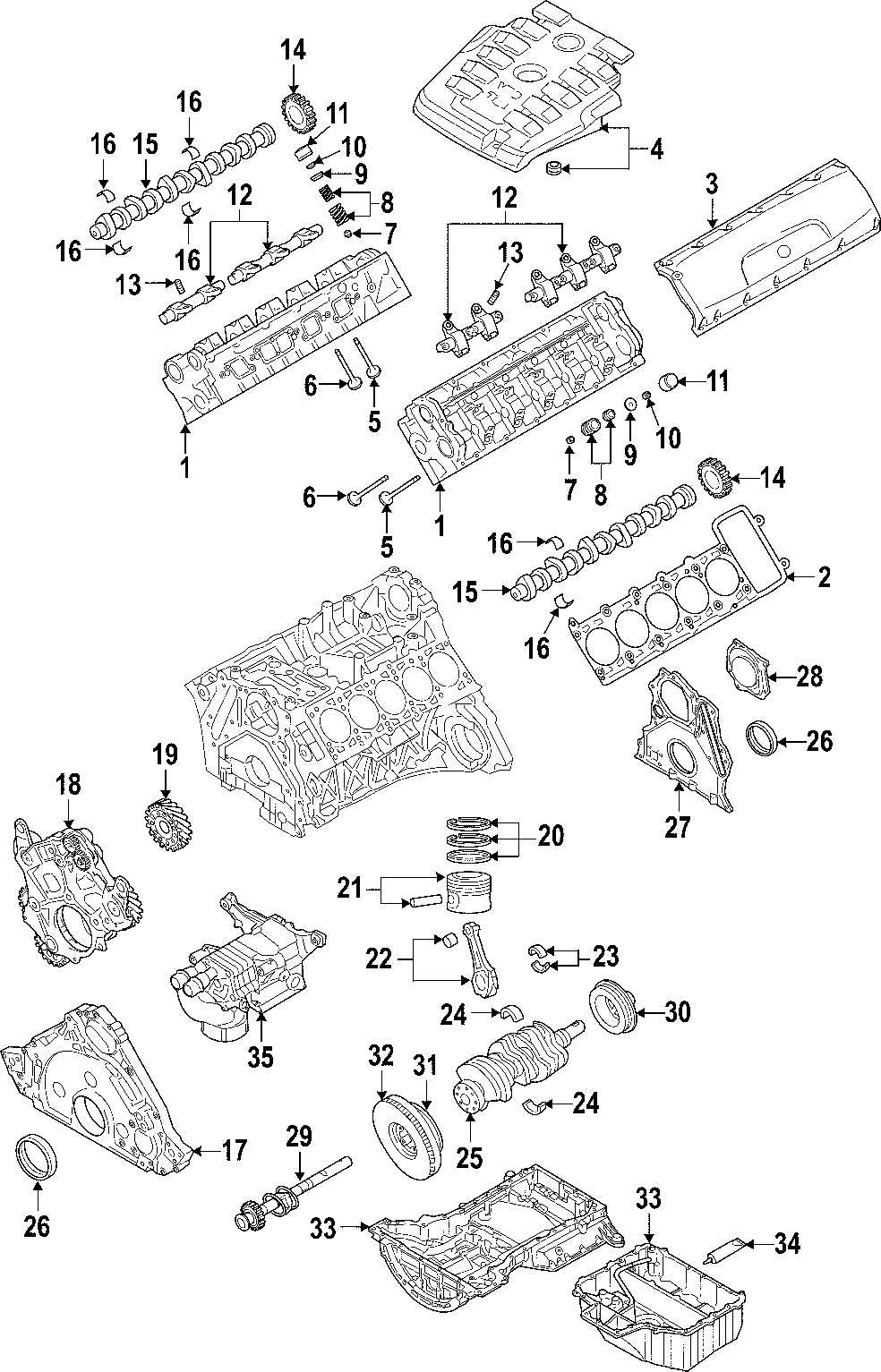 33CAMSHAFT & TIMING. CRANKSHAFT & BEARINGS. CYLINDER HEAD & VALVES. LUBRICATION. MOUNTS. PISTONS. RINGS & BEARINGS.https://images.simplepart.com/images/parts/motor/fullsize/F513050.png