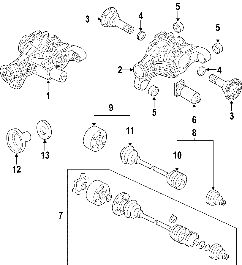 12DRIVE AXLES. REAR AXLE. AXLE SHAFTS & JOINTS. PROPELLER SHAFT.https://images.simplepart.com/images/parts/motor/fullsize/F513100.png