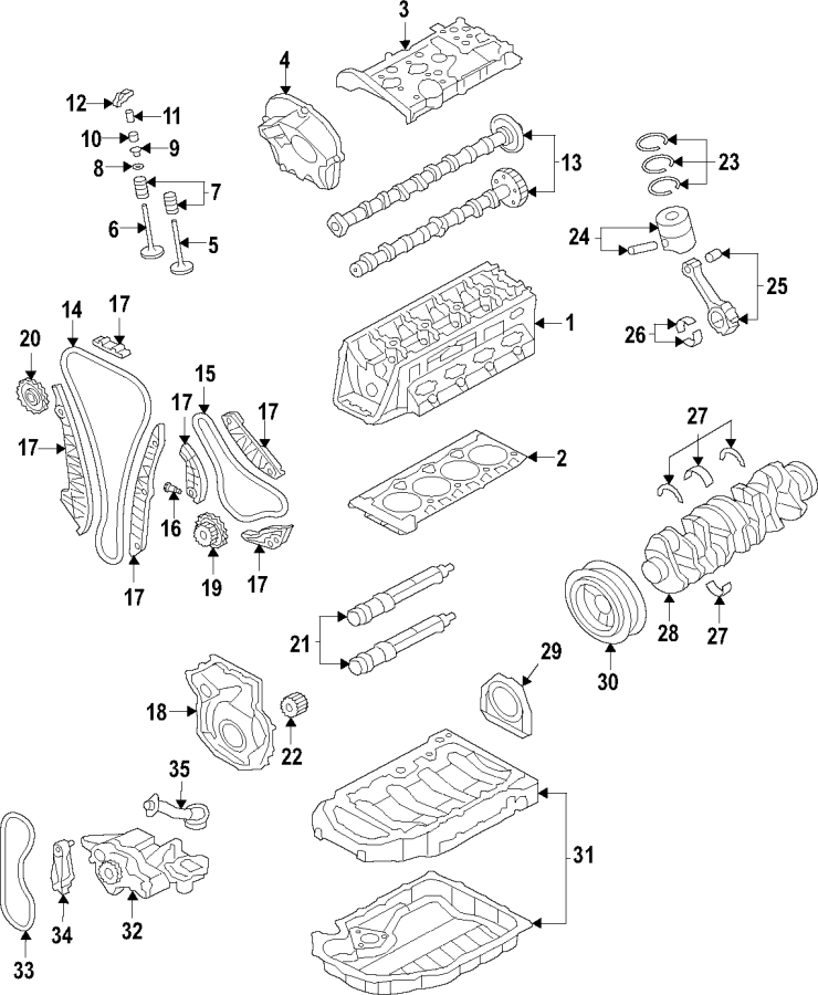 9CAMSHAFT & TIMING. CRANKSHAFT & BEARINGS. CYLINDER HEAD & VALVES. LUBRICATION. MOUNTS. PISTONS. RINGS & BEARINGS.https://images.simplepart.com/images/parts/motor/fullsize/F51G040.png