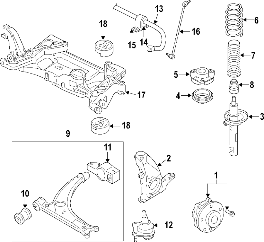 11FRONT SUSPENSION. LOWER CONTROL ARM. STABILIZER BAR. SUSPENSION COMPONENTS.https://images.simplepart.com/images/parts/motor/fullsize/F51G060.png